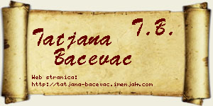 Tatjana Bačevac vizit kartica